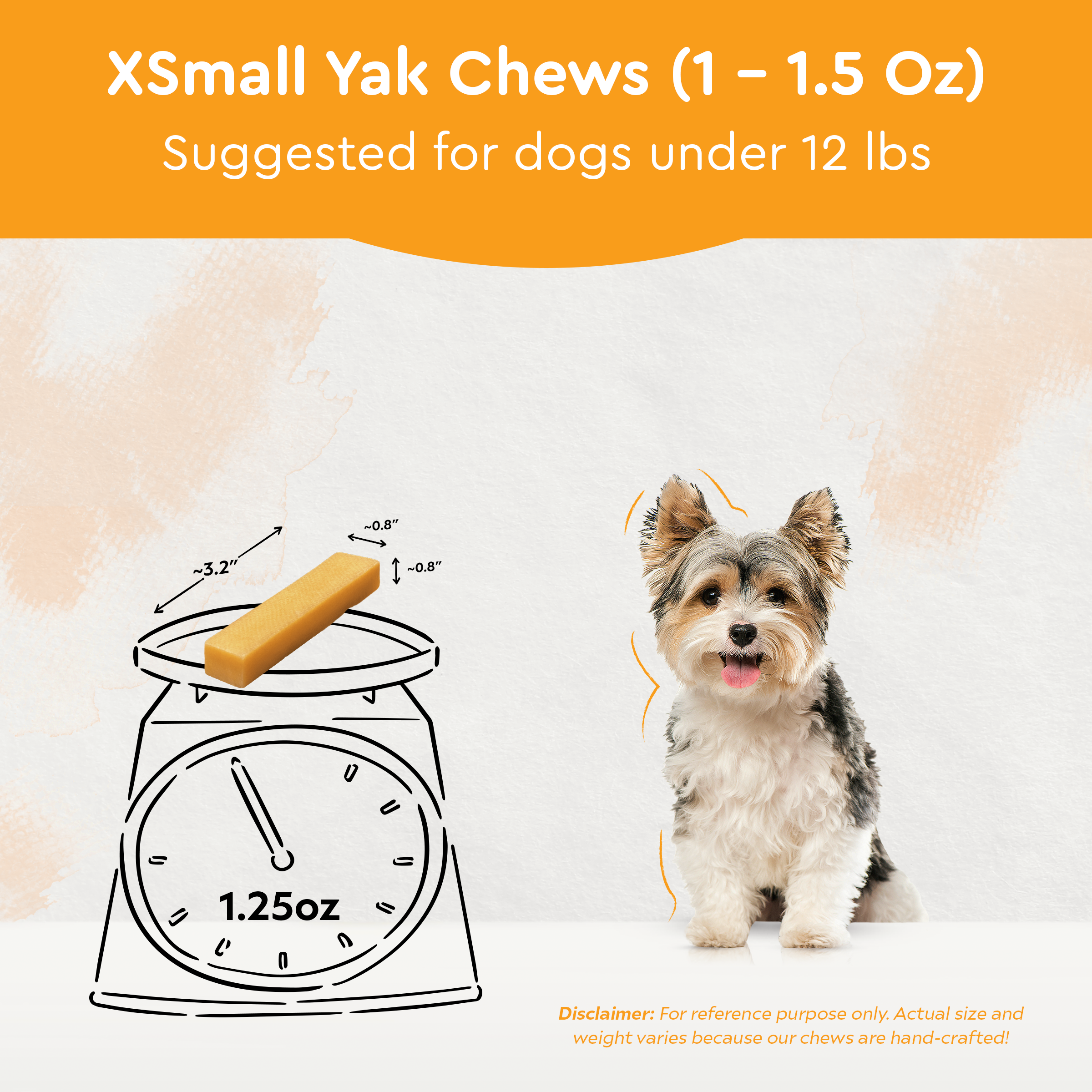 xSMALL YAKS/Best for dogs under 12 lbs