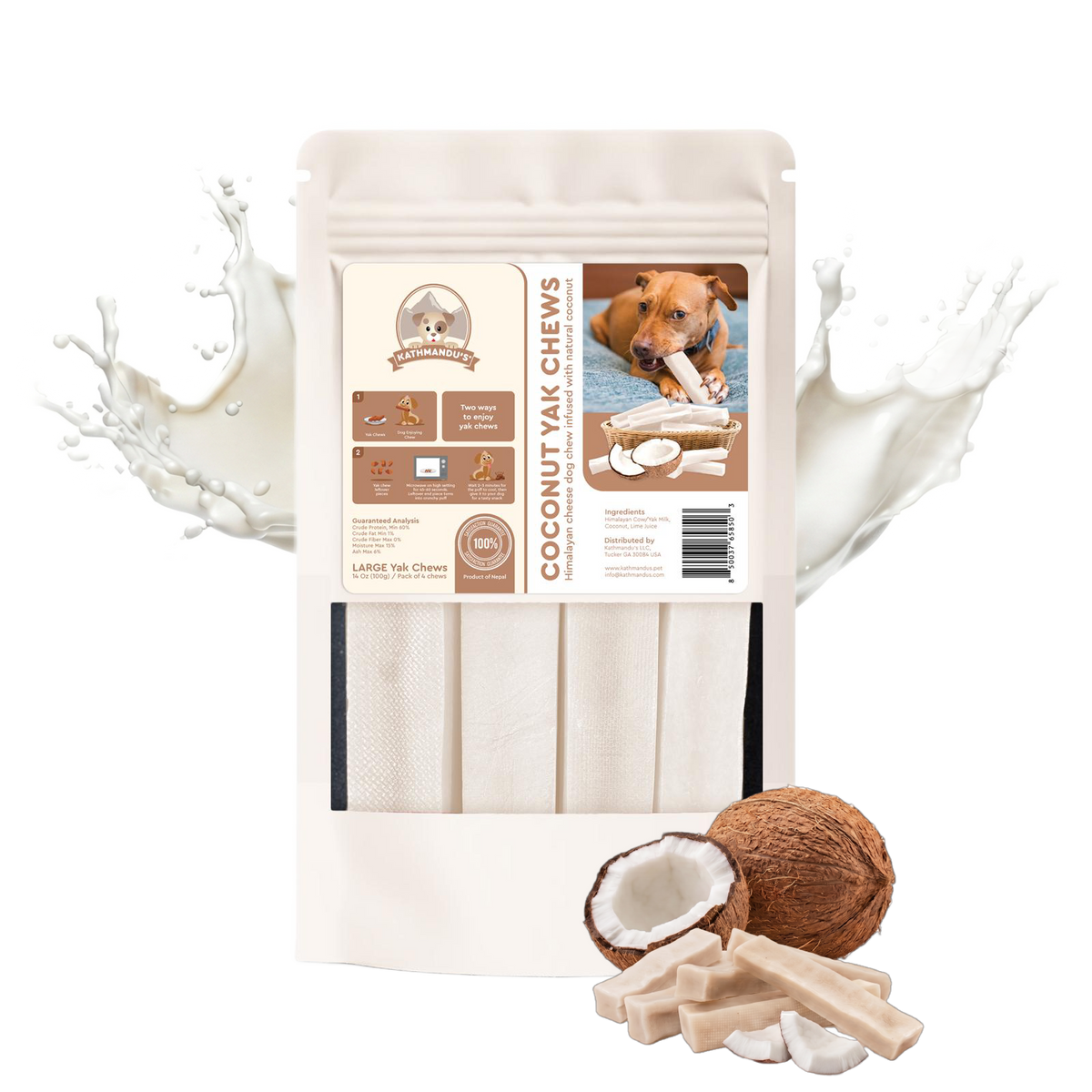 Coconut Flavored Himalayan Yak Cheese Dog Chews