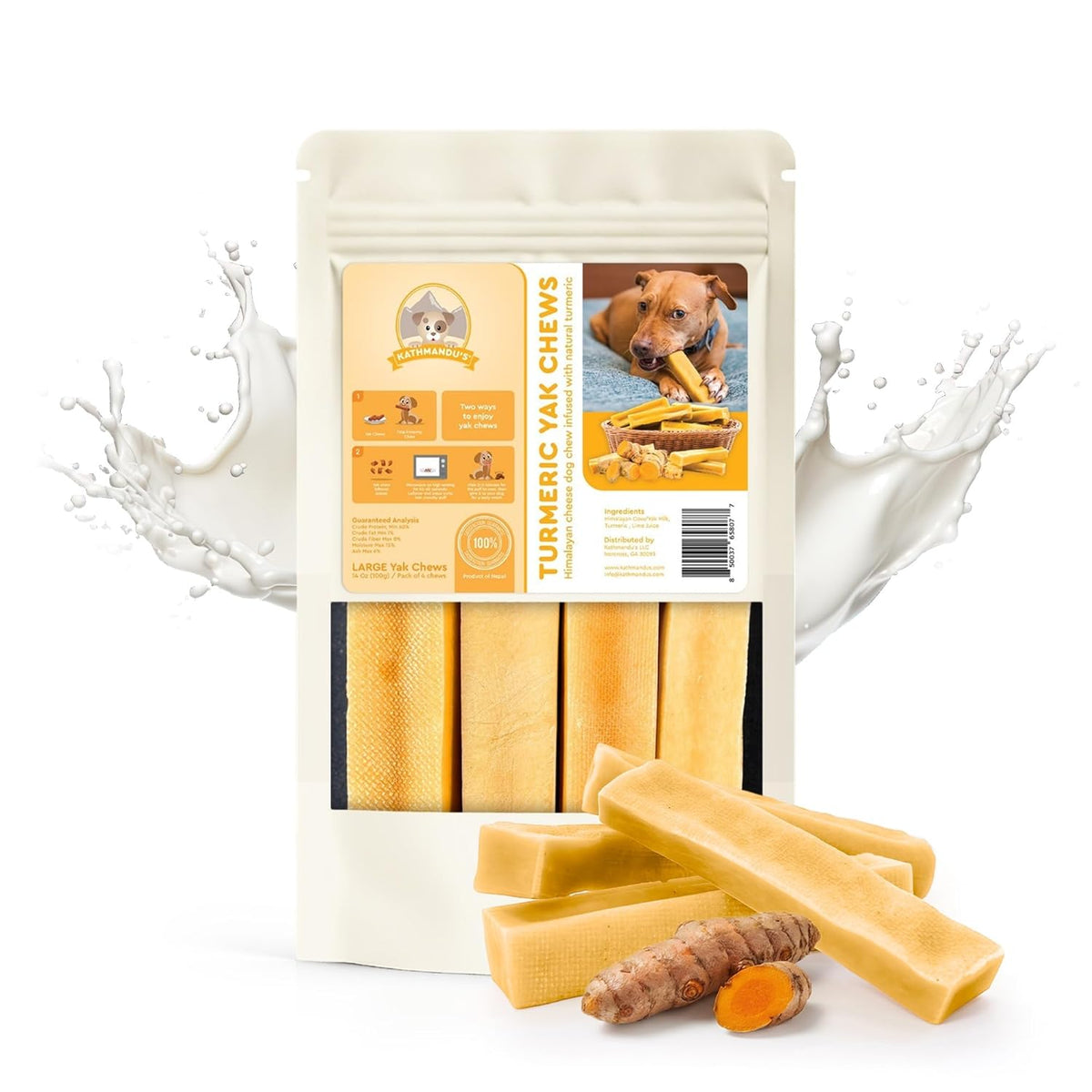 Turmeric Flavored Himalayan Yak Cheese Dog Chews