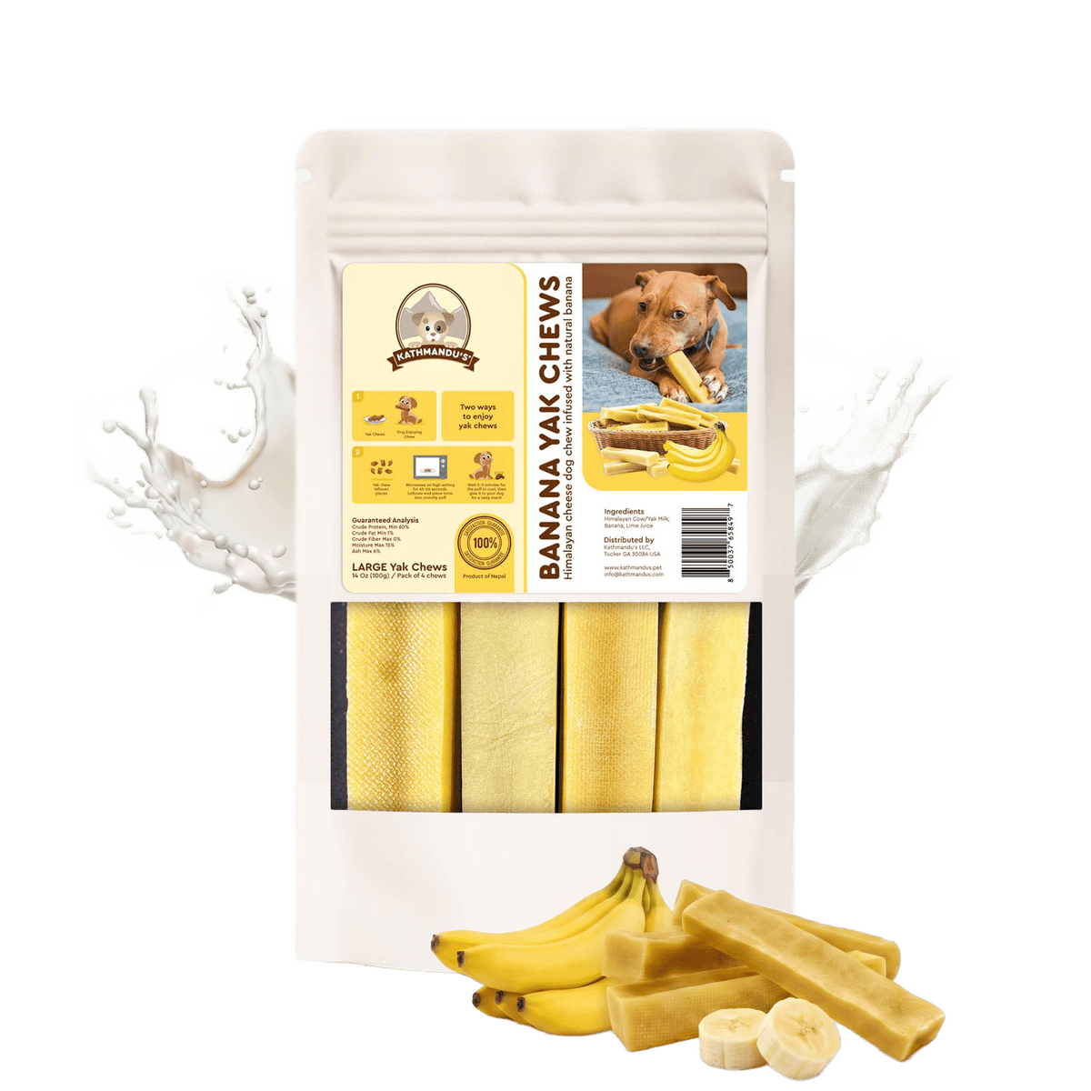 Banana Flavored Himalayan Yak Cheese Dog Chews - Natural Dog Chew by Kathmandus