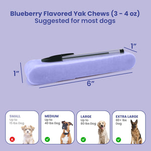 Blueberry Flavored Himalayan Yak Cheese Dog Chews - Natural Dog Chew by Kathmandus