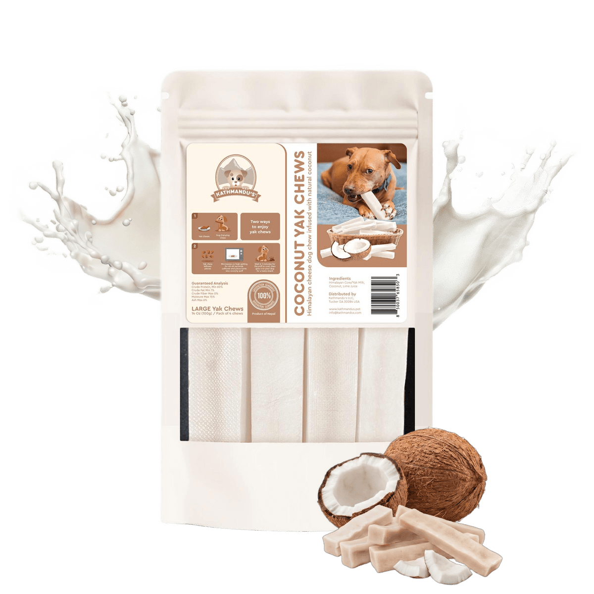 Coconut Flavored Himalayan Yak Cheese Dog Chews - Natural Dog Chew by Kathmandus