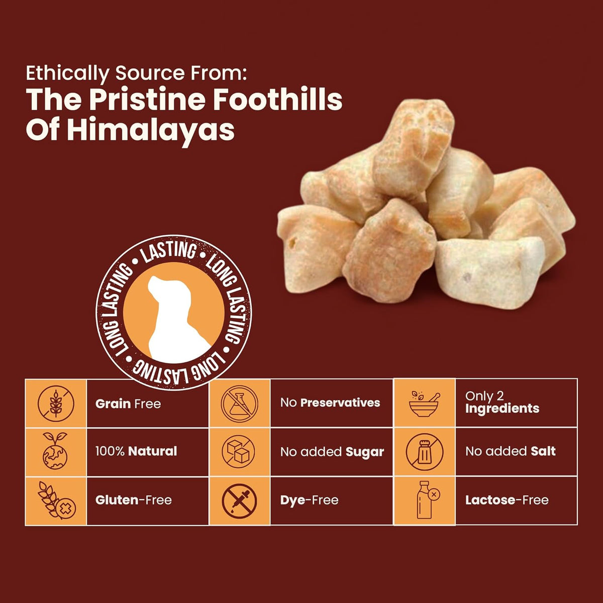 Crunchy Yak Cheese Puffs for Dogs - Natural Dog Chew by Kathmandus