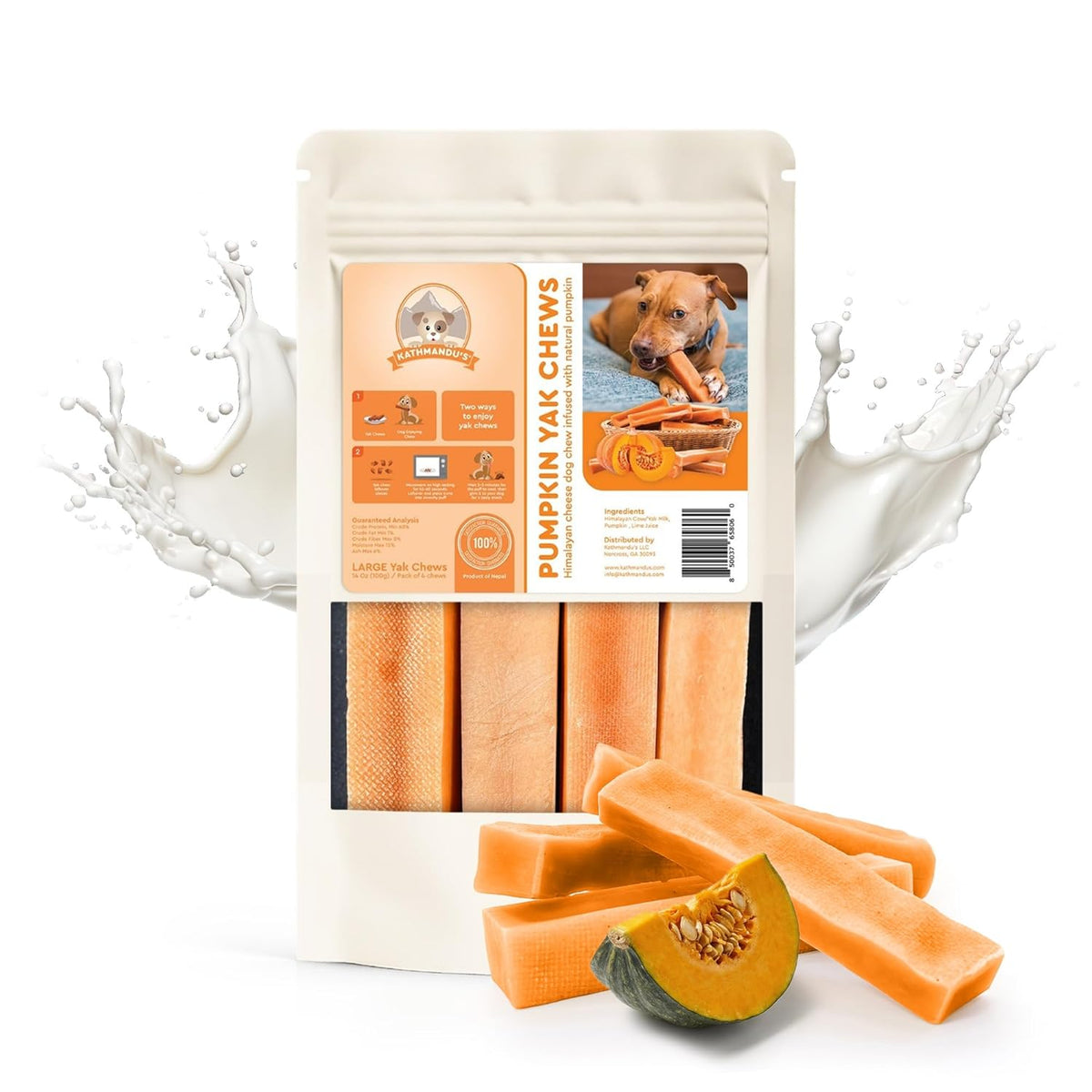 Pumpkin Flavored Himalayan Yak Cheese Dog Chews - Natural Dog Chew by Kathmandus