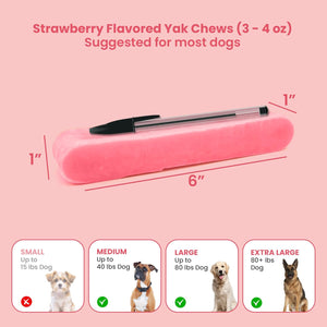 Strawberry Flavored Himalayan Yak Cheese Dog Chews - Natural Dog Chew by Kathmandus